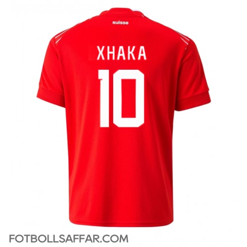 Schweiz Granit Xhaka #10 Hemmatröja VM 2022 Kortärmad